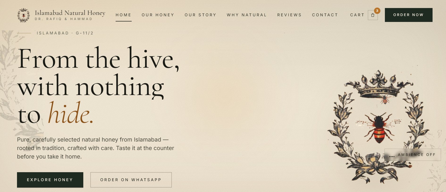 Islamabad Natural Honey — Natural Honey E-Commerce | project by AH Systems