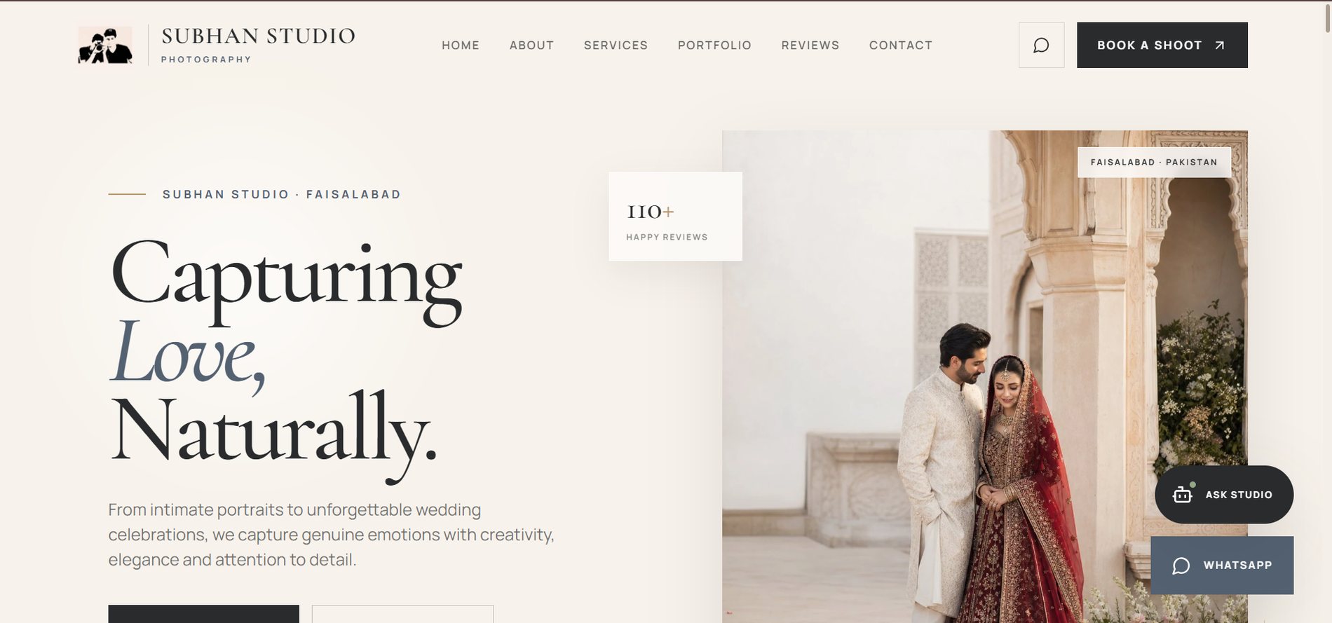 Subhan Studio — Wedding Photography Portfolio | project by AH Systems